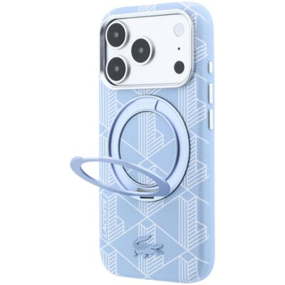 Etui LACOSTE Blend with Ring Stand MagSafe do Apple iPhone 17 Pro Max/18 Pro Max Niebieski