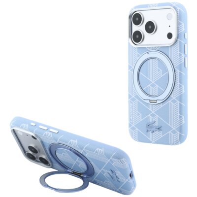 Etui LACOSTE Blend with Ring Stand MagSafe do Apple iPhone 17 Pro Max/18 Pro Max Niebieski