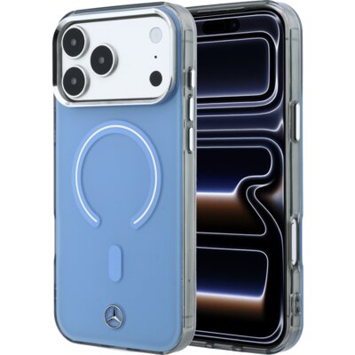 Etui MERCEDES Double Layer Iconic Logo MagSafe do Apple iPhone 17 Pro Max/18 Pro Max Niebieski