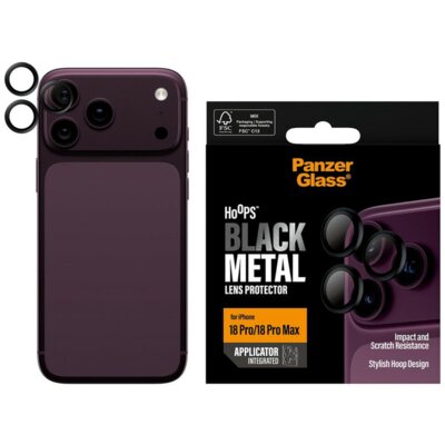 Szkło ceramiczne na obiektyw PANZERGLASS Hoops Ceramic do Apple iPhone 18 Pro/18 Pro Max Czarny