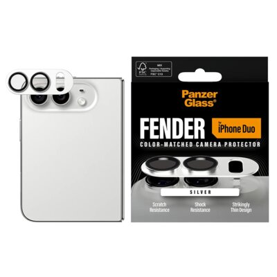 Nakładka na obiektyw PANZERGLASS Fender Camera Protector do Apple iPhone Duo Srebrny