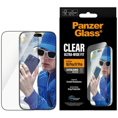 Szkło hartowane PANZERGLASS Ultra-wide Fit Eazyaligner do Apple iPhone 17 Pro/18 Pro