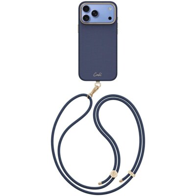 Etui UNIQ Coehl Mirelle Magnetic Charging do Apple iPhone 17 Pro Max/18 Pro Max Niebieski + Smycz
