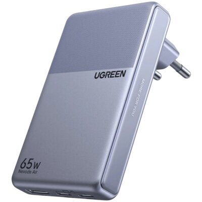 Ładowarka sieciowa UGREEN Nexode Air GaN Slim 65W Srebrny ładowarka do telefonu USB, USB-C