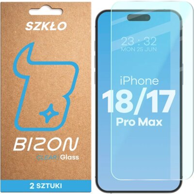 Szkło hartowane BIZON Glass Clear Duo do Apple iPhone 17 Pro Max/18 Pro Max (2 szt.)