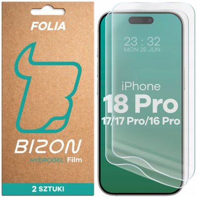 Folia hydrożelowa BIZON Film Hydrogel Front Duo do Apple iPhone 16 Pro/17/17 Pro/18 Pro (2 szt.)