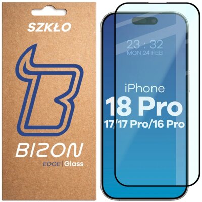 Szkło hartowane BIZON Glass Edge do Apple iPhone 16 Pro/17/17 Pro/18 Pro
