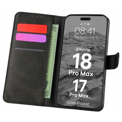 Etui BIZON Case Pocket do Apple iPhone 17 Pro Max/18 Pro Max Czarny