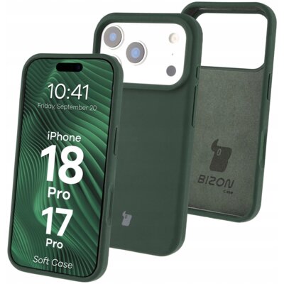Etui BIZON Soft do Apple iPhone 17 Pro/18 Pro Ciemnozielony