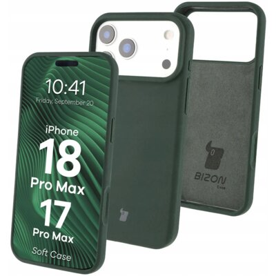 Etui BIZON Soft Case do Apple iPhone 17 Pro Max/18 Pro Max Ciemnozielony