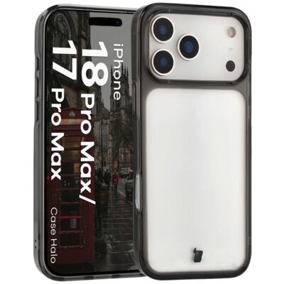 Etui BIZON Case Halo do Apple iPhone 17 Pro Max/18 Pro Max Czarny