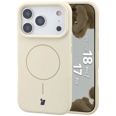 Etui BIZON Soft Case Magnetic do Apple iPhone 17 Pro/18 Pro Kość słoniowa