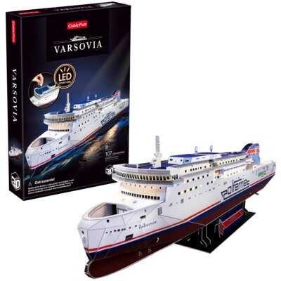 Puzzle 3D CUBIC FUN LED Prom Varsovia 306-L550H (107 elementów)