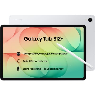 Tablet SAMSUNG Galaxy Tab S12+ 12.6" 12/256GB Wi-Fi Srebrny + Rysik S Pen