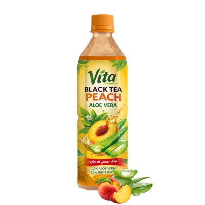 Napój VITA Czarna herbata z aloesem Brzoskwiniowy (500 ml)