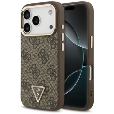 Etui GUESS 4G Triangle Logo MagSafe do Apple iPhone 17 Pro/18 Pro Brązowy