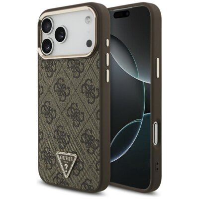 Etui GUESS 4G Triangle Logo MagSafe do Apple iPhone 17 Pro Max/18 Pro Max Brązowy
