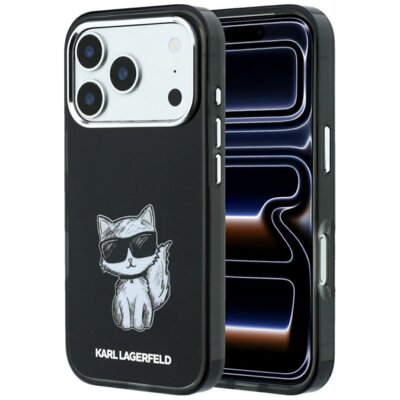 Etui KARL LAGERFELD IML Choupette Body Sketch Print MagSafe do Apple iPhone 17 Pro/18 Pro Czarny