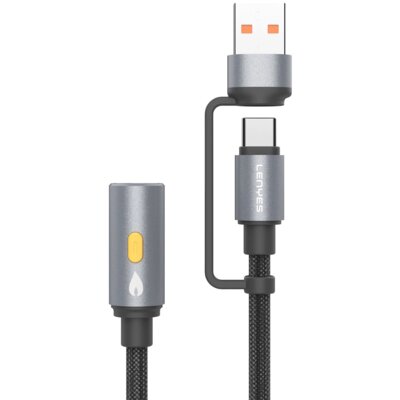 Kabel USB-C/USB-A - Zapalarka elektryczna LENYES LC113 7.5W 0.3m Czarno-szary