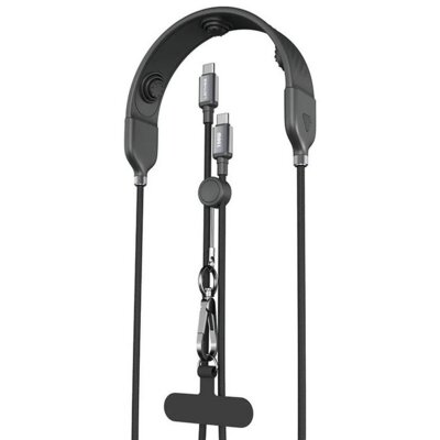 Kabel USB-C - USB-C LENYES z masażerem karku LC558 TC-TC 100W 1 m Czarny