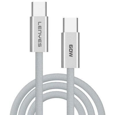 Kabel USB-C - USB-C LENYES LC551 TC-TC 60W 1 m Biały