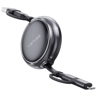 Kabel USB-A/USB-C - USB-C/Lightning LENYES LC552 60W 0.95 m Czarny