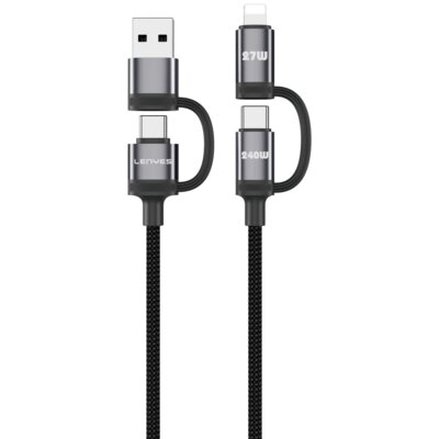 Kabel USB-C/USB-A - USB-C/Lightning LENYES LC557 240W 1m Czarny