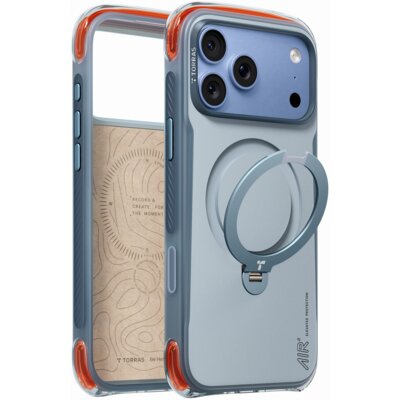 Etui TORRAS Ostand Q3 Air Pro MagSafe do Apple iPhone 17 Pro/18 Pro Szaro-niebieski