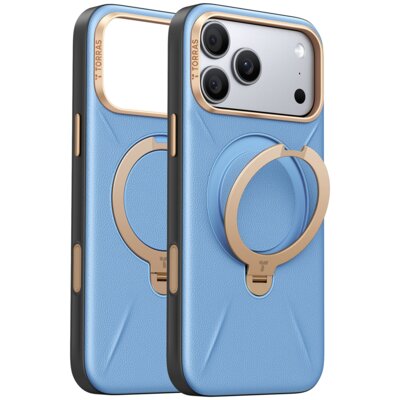 Etui TORRAS Ostand Q3 VegSkin MagSafe do Apple iPhone 17 Pro/18 Pro Niebieski