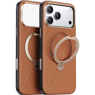 Etui TORRAS Ostand Q3 VegSkin MagSafe do Apple iPhone 17 Pro/18 Pro Brązowy