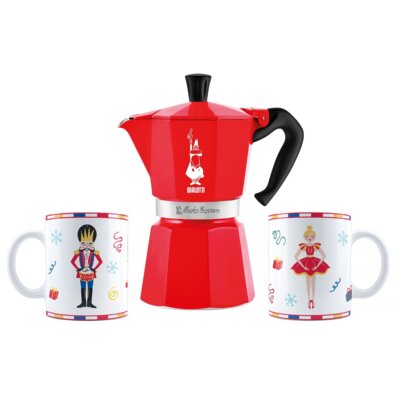Zestaw BIALETTI Kawiarka Moka Express 6 TZ 300 ml + 2 Kubki Nutcraker