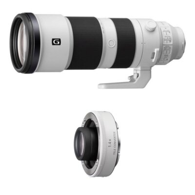 Obiektyw SONY FE 200-600 mm f/5.6-6.3 G OSS Szary (SEL200600G.SYX) + Telekonwerter SONY SEL14TC.SYX 1.4x Biały