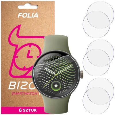 Folia ochronna BIZON Watch Film HydroFlex do Google Pixel Watch 5 (41mm) (6 szt.)