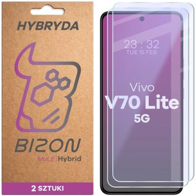 Szkło hybrydowe BIZON Hybrid Mule Duo do Vivo V70 Lite 5G (2 szt.)