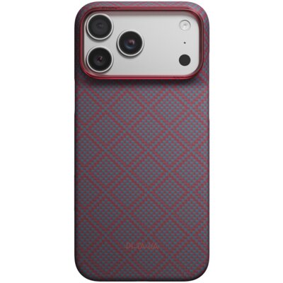 Etui PITAKA Edge Case Argyle MagSafe do Apple iPhone 17 Pro Max/18 Pro Max Niebiesko-czerwony