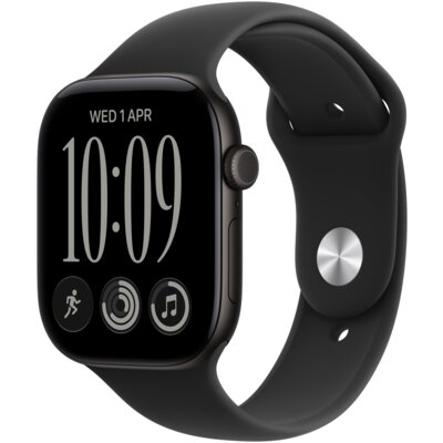Apple Watch 12 GPS + Cellular 42mm koperta z aluminium (czarny) + pasek sportowy rozmiar S/M (czarny)