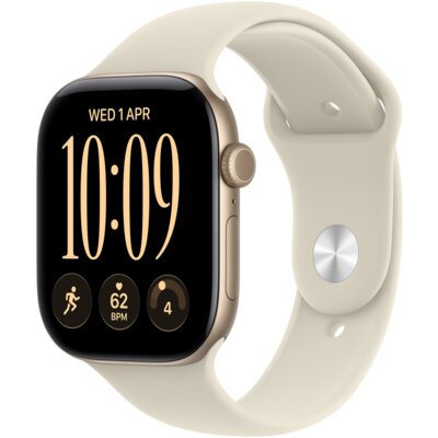 Apple Watch 12 GPS + Cellular 42mm koperta z aluminium (jasne złoto) + pasek sportowy rozmiar S/M (piasek)