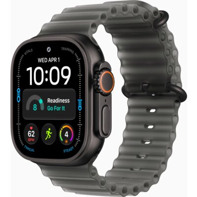 Apple Watch Ultra 4 GPS + Cellular 49mm koperta tytanowa (czarny) + pasek Ocean (półprzezroczysta czerń)