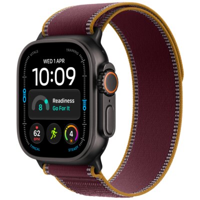 Apple Watch Ultra 4 GPS + Cellular 49mm koperta tytanowa (czarny) + pasek Trail rozmiar M/L (burgund)