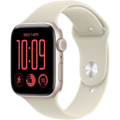 Apple Watch SE 3gen GPS + Cellular 44mm koperta z aluminium (księżycowa poświata) + pasek sportowy rozmiar S/M (piasek) 2026