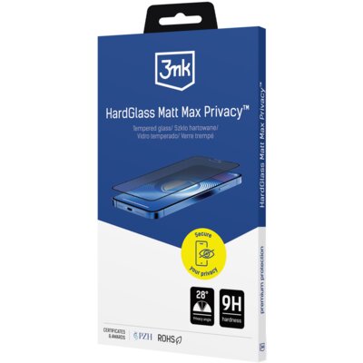 Szkło prywatyzujące 3MK HardGlass Matt Max Privacy do Apple iPhone Duo