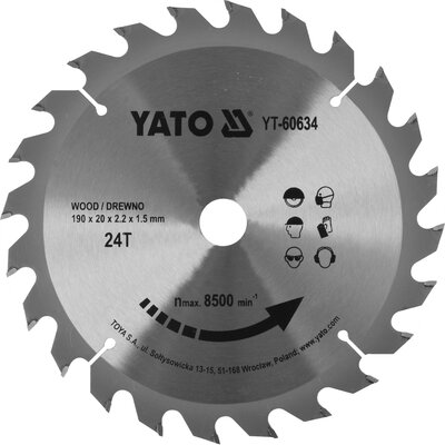Tarcza do cięcia YATO YT-60634 190 mm