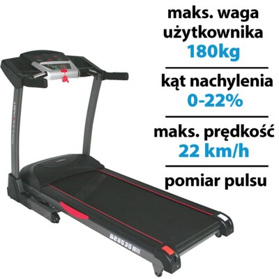 Bieżnia elektryczna HMS BE8535 ?W 22km/h