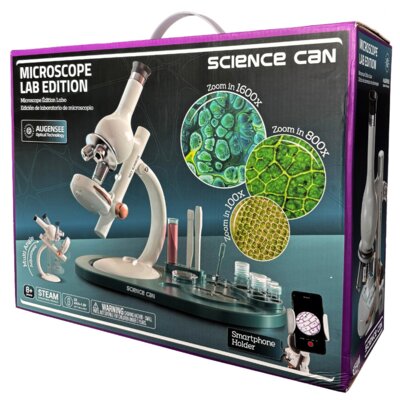 Mikroskop SCIENCE CAN Młodego badacza laboratorium 1600x Biały