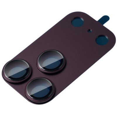 Szkło hartowane na obiektyw MOCOLL ochrona 360 do Apple iPhone 18 Pro Ciemna wiśnia
