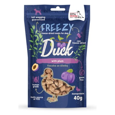 Przysmak dla psa SYTA MICHA Freezy Liofilizowane Kaczka ze śliwką 40 g