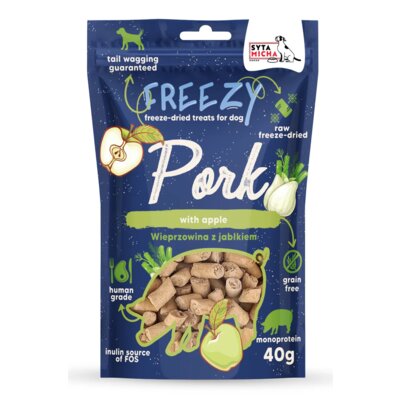 Przysmak dla psa SYTA MICHA Freezy Liofilizowana wieprzowina z jabłkiem 40 g
