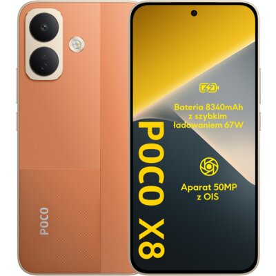 Smartfon XIAOMI Poco X8 5G 8/256GB 6.83" 120Hz Pomarańczowy