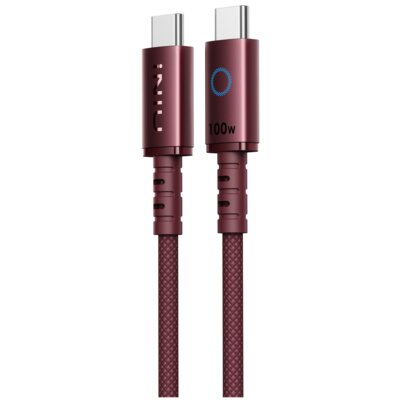 Kabel USB-C USB-C INIU C11-P1-CR Leopard 100W 2 m Burgund