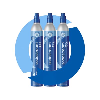 Wymiana naboju SODASTREAM CO2 Blue x3 - gaz spożywczy oryginalny z atestem